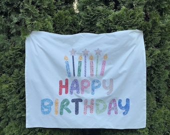 Handmade Fabric Happy Birthday Banner