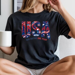 USA Soccer Pride Fan Shirt, USA Soccer Fan Shirt, USA Match Day Outfit, One Nation One Team T-shirt image 4