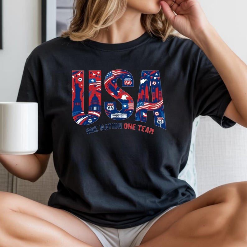 USA Soccer Pride Fan Shirt, USA Soccer Fan Shirt, USA Match Day Outfit, One Nation One Team T-shirt image 4