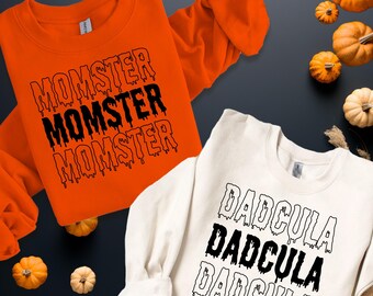 Momster Dadcula Halloween Couples Sweatshirts, Matching Family Costume