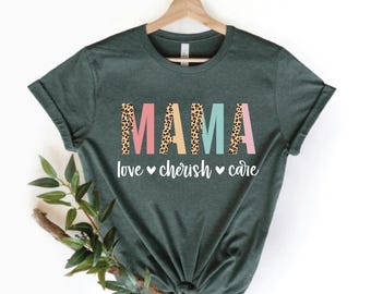 Leopard Mama T-Shirt, Motherhood Saying, New Mom Gift