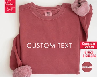 Sudadera personalizada, sudadera con colores cómodos personalizados, cuello redondo con letras universitarias, camisa con colores cómodos personalizados, texto personalizado, sudadera vintage