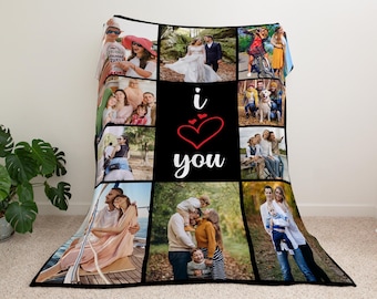 Custom Photo Collage Blanket: Personalized Family Keepsake, Picture Collage Blanket for Family and Friends