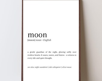 Inspirational quote modern wall art Moon Wall Art Printable – Motivational Quote Digital Download, Night Sky Photography Print