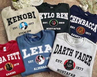 Star Wars Charaktere Squad Vintage Darth Vader Anakin Skywalker Shirt, Galaxy's Edge Unisex T-Shirt Familien Geburtstagsgeschenk Erwachsenes Kleinkind Tee