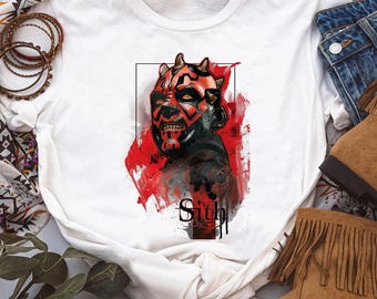 Star Wars Darth Maul Sith T-Shirt Portrait T-Shirt Unisex Adult T-shirt Kid shirt Gift for Birthday Hoodie Toddler Tee Disneyland Vacation