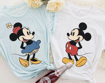 Disney söta Minnie Mouse klassiska pose tecknade retro-tröja, Disneyland WDW Holiday unisex t-shirt familj födelsedagspresent vuxen barn småbarnströja
