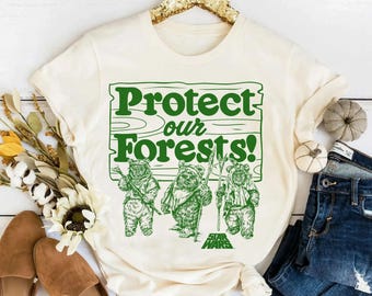 Star Wars Ewoks Protect Our Forests Camp Graphic Unisex T-shirt Birthday Shirt Gift For Men Women Kid Hoodie Sweatshirt Toddler Shirt