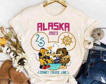 Süßes Micky Maus & Minnie Alaska Disney Cruise Line Retro Shirt, BTW Magic Kingdom Unisex T-Shirt Familie Geburtstagsgeschenk Erwachsenes Kind T-Shirt