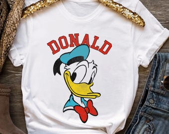 Disney Mickey And Friends Donald Duck Happy Big Face Shirt, Disneyland Vacation, Unisex T-shirt Family Birthday Gift Adult Kid Toddler Tee