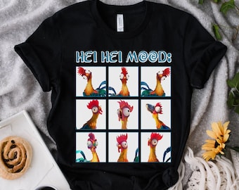 Disney Moana Hei Hei Mood Emotion Of Hei Hei Cute Face Unisex T-shirt Birthday Shirt Gift For Men Women Kid Hoodie Sweatshirt Toddler Shirt