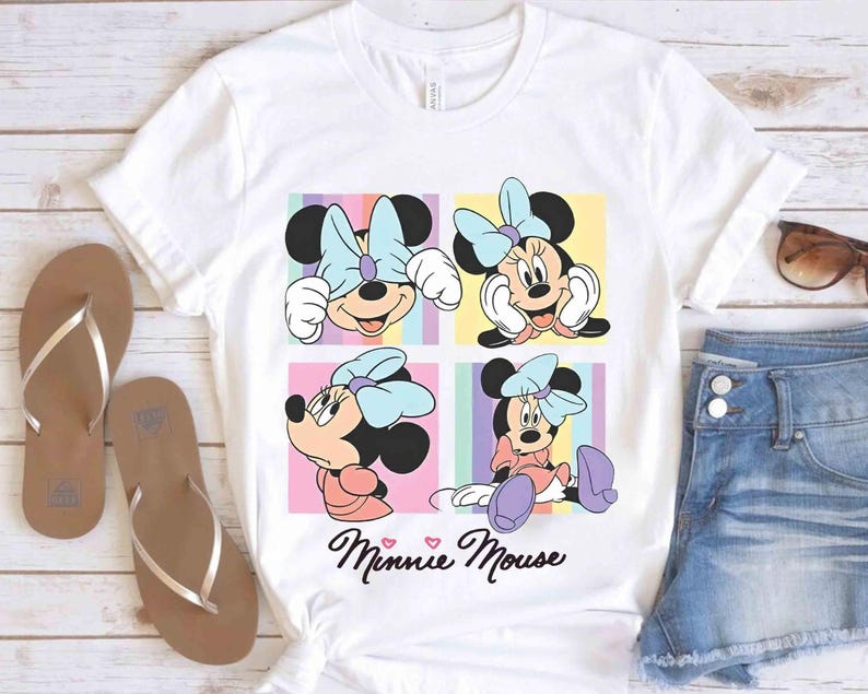 Maglietta Disney Mickey & Friends Cute Minnie Mouse Moods Portrait, Magic Kingdom WDW Unisex T-shirt Family Birthday Gift Adult Kid Toddler Tee immagine 2