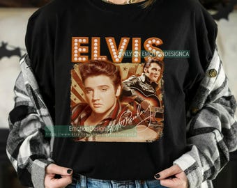 Elvis Presley 2025 Sänger Vintage offizielle 68 Comeback Unisex T-shirt Geburtstag Shirt Geschenk für Männer Frauen Kind Hoodie Sweatshirt Kleinkind Shirt