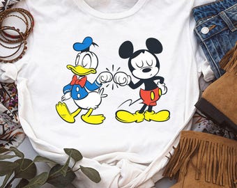 Disney Mickey Mouse and Donald Duck Best Friends Shirt, Disneyland Vacation Trip, Unisex T-shirt Family Birthday Gift Adult Kid Toddler Tee