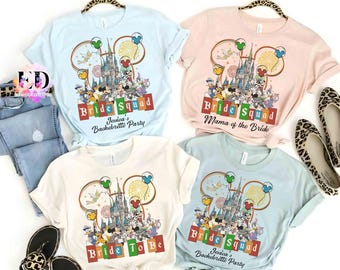 Personalized Disney Bride Squad Shirt, Disney Mickey and Friends Disney Bachelorette Party Tee, Disney Bridesmaid Tee, Disneyland Vacation