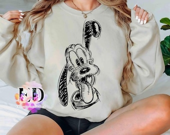 Bonita camiseta de Disney con retrato de perro Pluto, Mickey y sus amigos, unisex, para viaje al Reino Mágico, regalo de cumpleaños familiar, para adultos y niños pequeños.