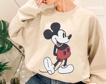 Camiseta retro clásica con retrato de Mickey Mouse y sus amigos de Disney, unisex, regalo de cumpleaños familiar, para adultos y niños pequeños.