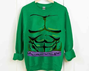 Marvel Avengers Hulk Cosplay Halloween Shirt, MCU Fans Kostüm Halloween Party Familie Squad Urlaub Urlaub Geschenk, Hulk Unglaublich