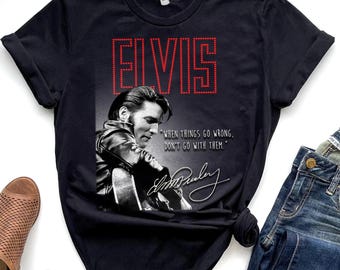 Elvis Presley Singer Zitat Vintage offizielles T-Shirt Unisex T-Shirt Geburtstag Shirt Geschenk für Männer Frauen Kind Hoodie Sweatshirt Kleinkind Shirt