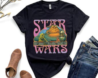 Star Wars Jabba's Palace Psychedelic Oola 60er Jahre T-Shirt Unisex T-shirt Geburtstag Shirt Geschenk für Männer Frauen Kind Hoodie Sweatshirt Kleinkind Shirt