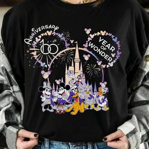 Mickey Mouse & Friends Disney 100 Years Of Wonder Shirt, Magic Kingdom WDW Holiday Unisex T-shirt Family Birthday Gift Adult Kid Toddler Tee