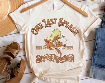 Disney One Last Splash Mountain 1989 Brer Kaninchen-Bär-Fuchs-Retro-Shirt, BTW Magic Kingdom Unisex T-Shirt Familie Geburtstagsgeschenk Erwachsenes Kind-T-Shirt