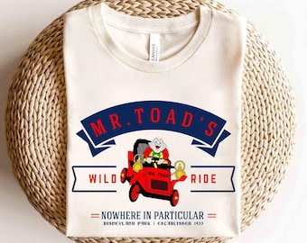 Disney Retro Mr. Toad's Wild Ride 1955 Shirt, Mr.Toad Portrait Disneyland Vacation Outfits Unisex T-shirt Family Birthday Gift Adult Kid Tee