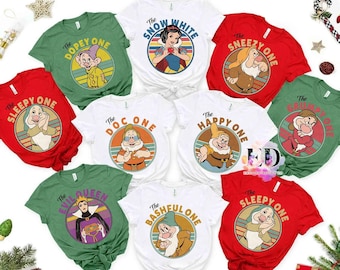 Retro 90s Vintage The Dopey One T-shirt, Disneyland Family Holiday Vacation 2026 Gift, Disney Snow White And Seven Dwarfs Matching Tee