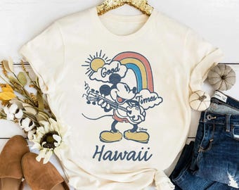 Maglietta Disney Mickey Mouse Good Times Hawaii, unisex, per adulti, per bambini, regalo per compleanno, felpa con cappuccio, maglietta per bambini piccoli