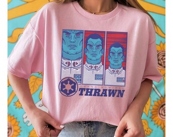 Camiseta vintage de Star Wars con paneles del Almirante Thrawn, camiseta unisex, regalo de cumpleaños familiar para adultos, niños y bebés, colores cómodos, viaje a Galaxy's Edge