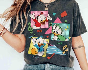 Retro 90s Cute Dewey Huey & Louie Duck T-shrit, Disney DuckTales Scrooge McDuck Donald Tee, Disneyland Magic Kingdom Family Trip Gift