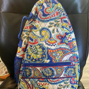 Vera Bradley Marina Paisley Backpack Retired Quilted Cotton Bag Vera Bradley Paisley Backpacks for Women for sale | eBay main image 4