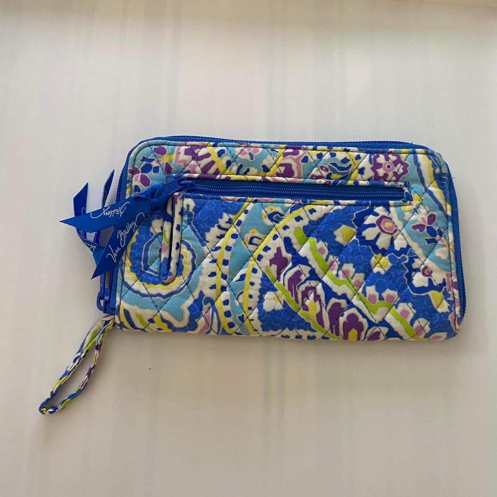 Vera Bradley Capri Blue Zip Around Wallet Travel Organizer - Etsy
