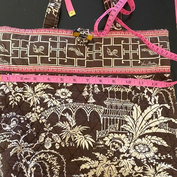 Retired Vera Bradley Imperial Toile Toggle Tote Brown Pink Like