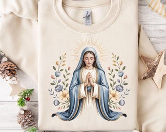 Virgin Mary Watercolor PNG, Our Lady of Sorrows, Christian Art (Digital Download)