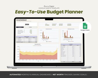 Google Sheets Budget Template | Expense, Net Worth & Savings Tracker (Digital Download)
