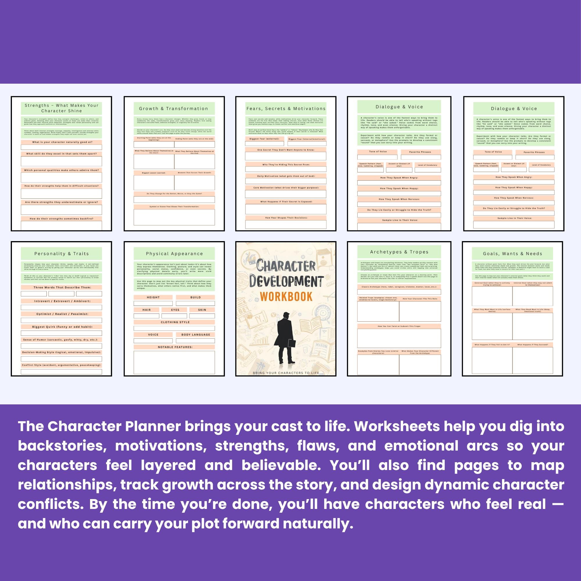 Novel Writing Planner Bundle: Plot, Character, Series (printable PDF ...