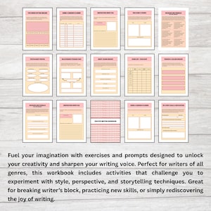 beginner writer toolkit writing workbook for new writers storytelling for beginners creative writing exercises printable story planning pages writing craft improvement workbook step by step storytelling guide learn to write better stories how to create compelling plots and characters creative writing lessons in pdf writing worksheets for adults printable writer resources complete writing bundle for storytelling and idea creation self guided writing lessons