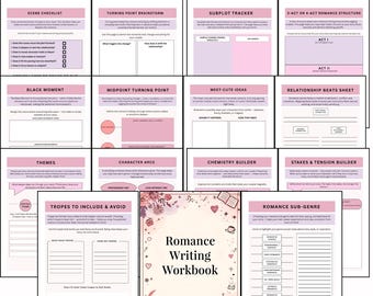 Romance Novel Writing Workbook: Plot, Character & Dialogue Planner (Digital A4)