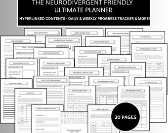 Neurodivergent Daily Planner | ADHD Planner | | Executive Function Organizer | Autism Friendly Productivity Journal