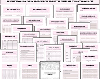 Language Learning Workbook: Vocabulary | Grammar | Writing Practice