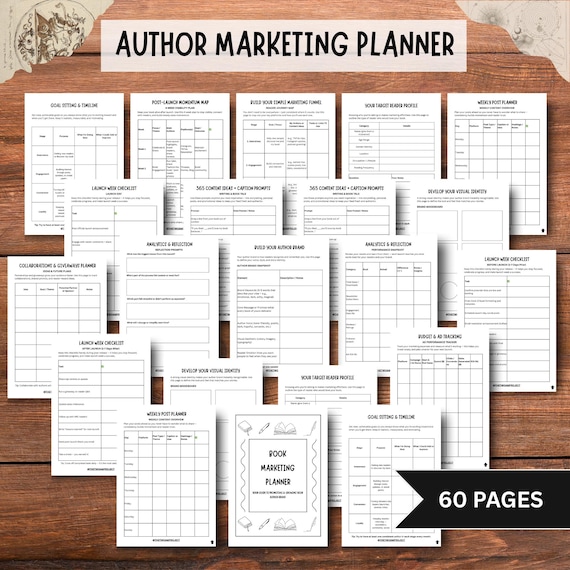 Author Novel / Book Marketing Planner for Self published authors