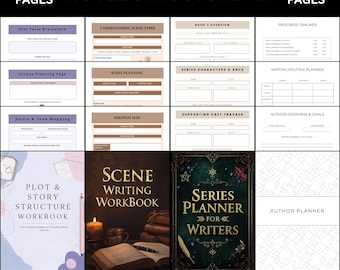 Novel Structure Kit | 4-in-1 Writing Workbook Bundle | Scene, Series, Plot & Author Planning System