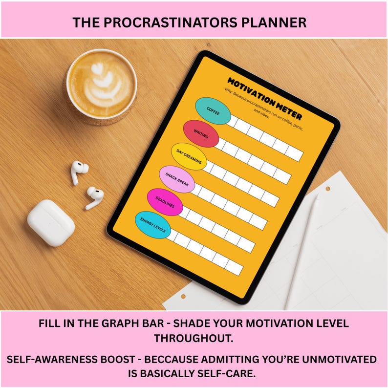 Procrastinator Button The Procrastinator’s Planner: A Funny Anti-productivity Journal for ...