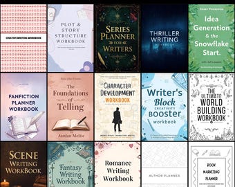 Colección completa de cuadernos de trabajo para escritores / Más de 900 páginas / Cuadernos de trabajo para la escritura de novelas y regalos para autores