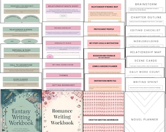 Bundel met werkboek roman schrijven: fantasie, romantiek en creatief schrijven (digitale pdf)
