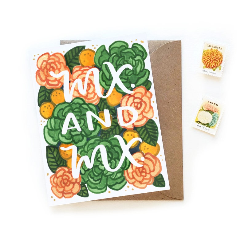Mx. and Mx. Wedding Card Gender Neutral Wedding Card Love - Etsy