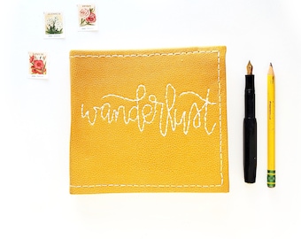 WANDERLUST Travel Sketchbook No. 17 | Handbound One-of-a-kind, Mixed Paper Sketchbook Journal Contemporary Embroidery
