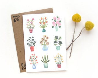 Mini Flower Garden | Original Flower Collection Watercolor Illustrated Card