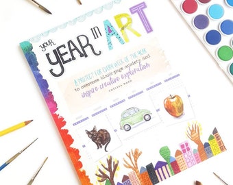 Your Year in Art Book by Chelsea Ward | Guided Art Prompt Book Signed Copy